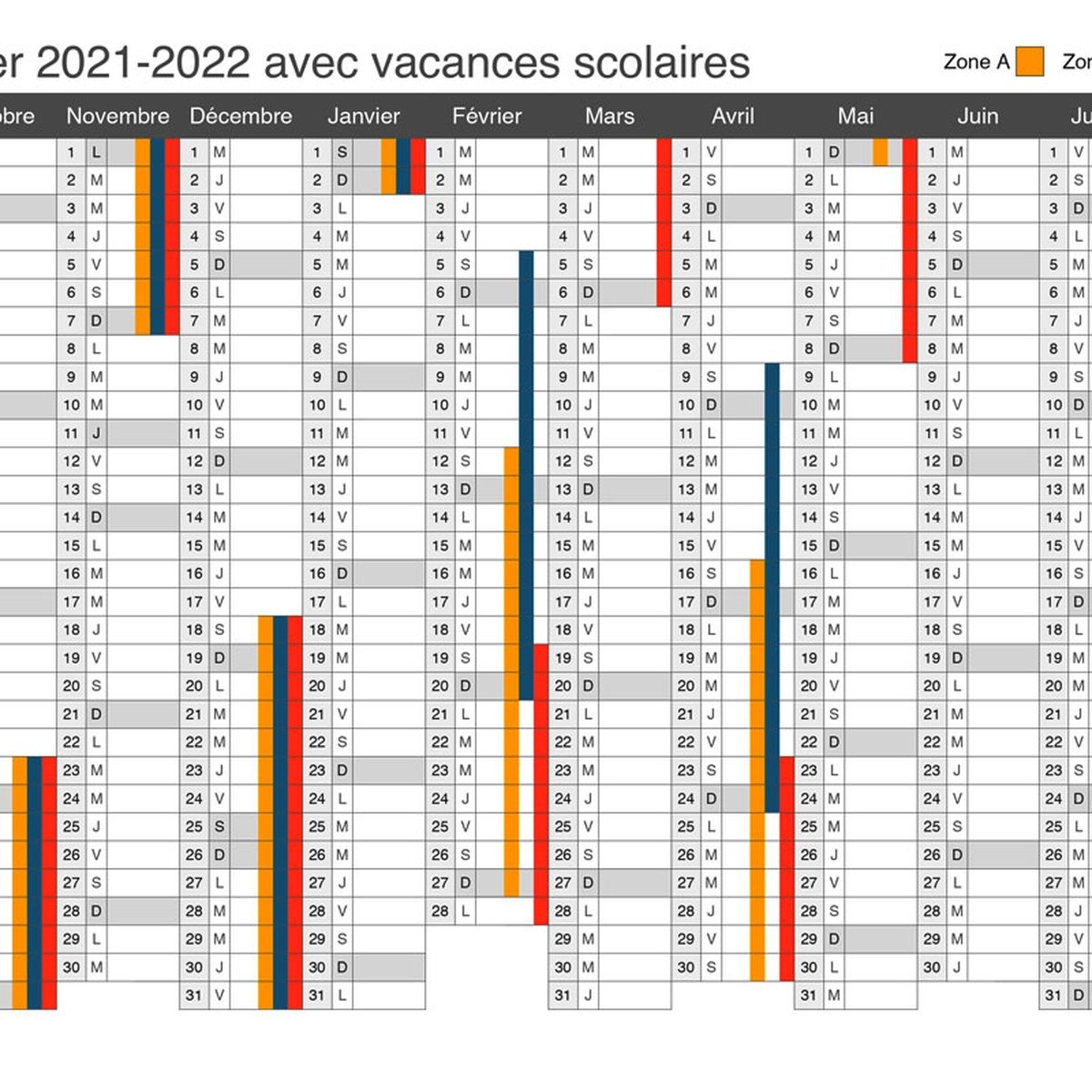 calendrier vacances scolaires