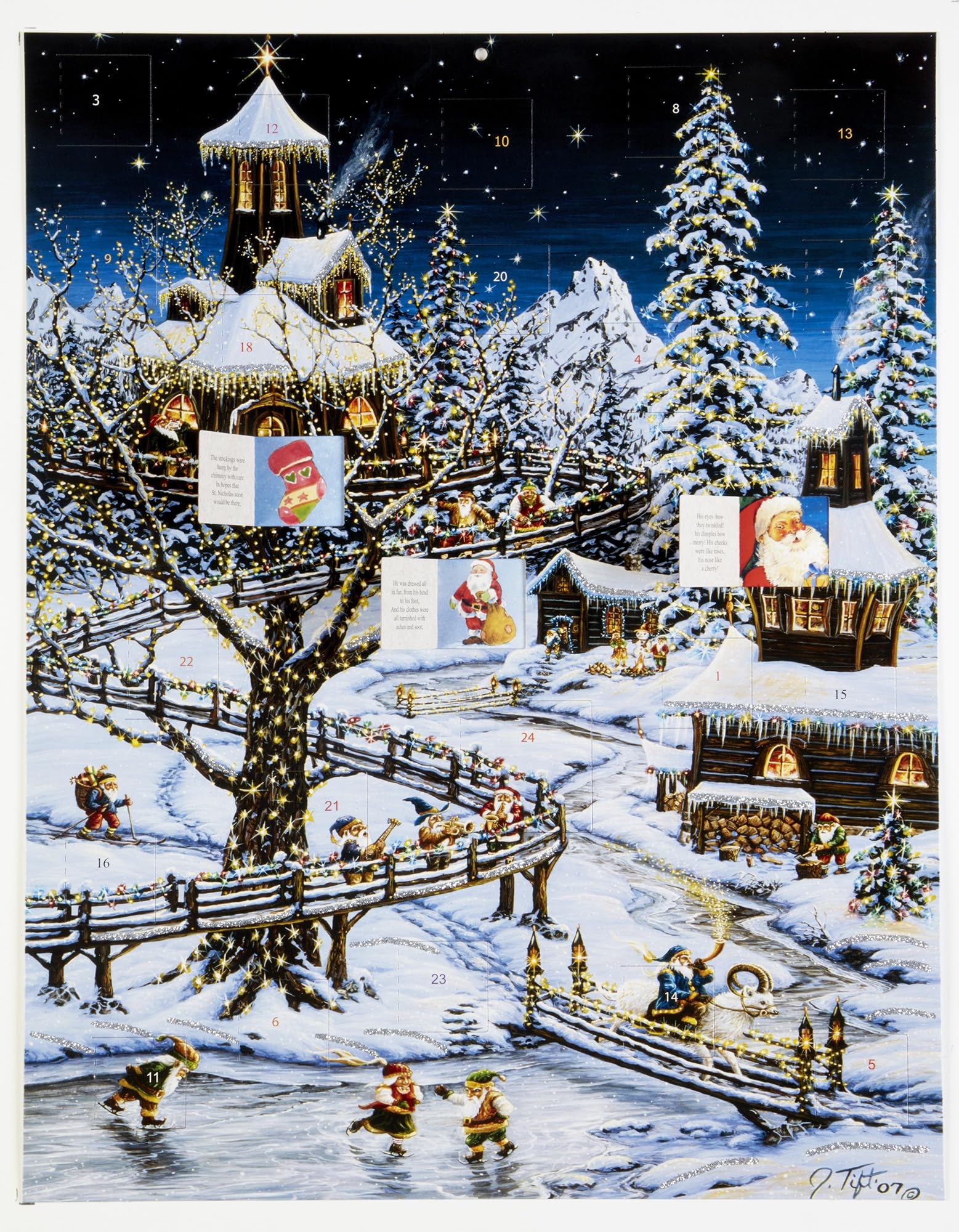 Vermont Christmas Company Calendrier De L Avent No l Dans Les Bois en Anglais Amazon fr Cuisine Et Maison