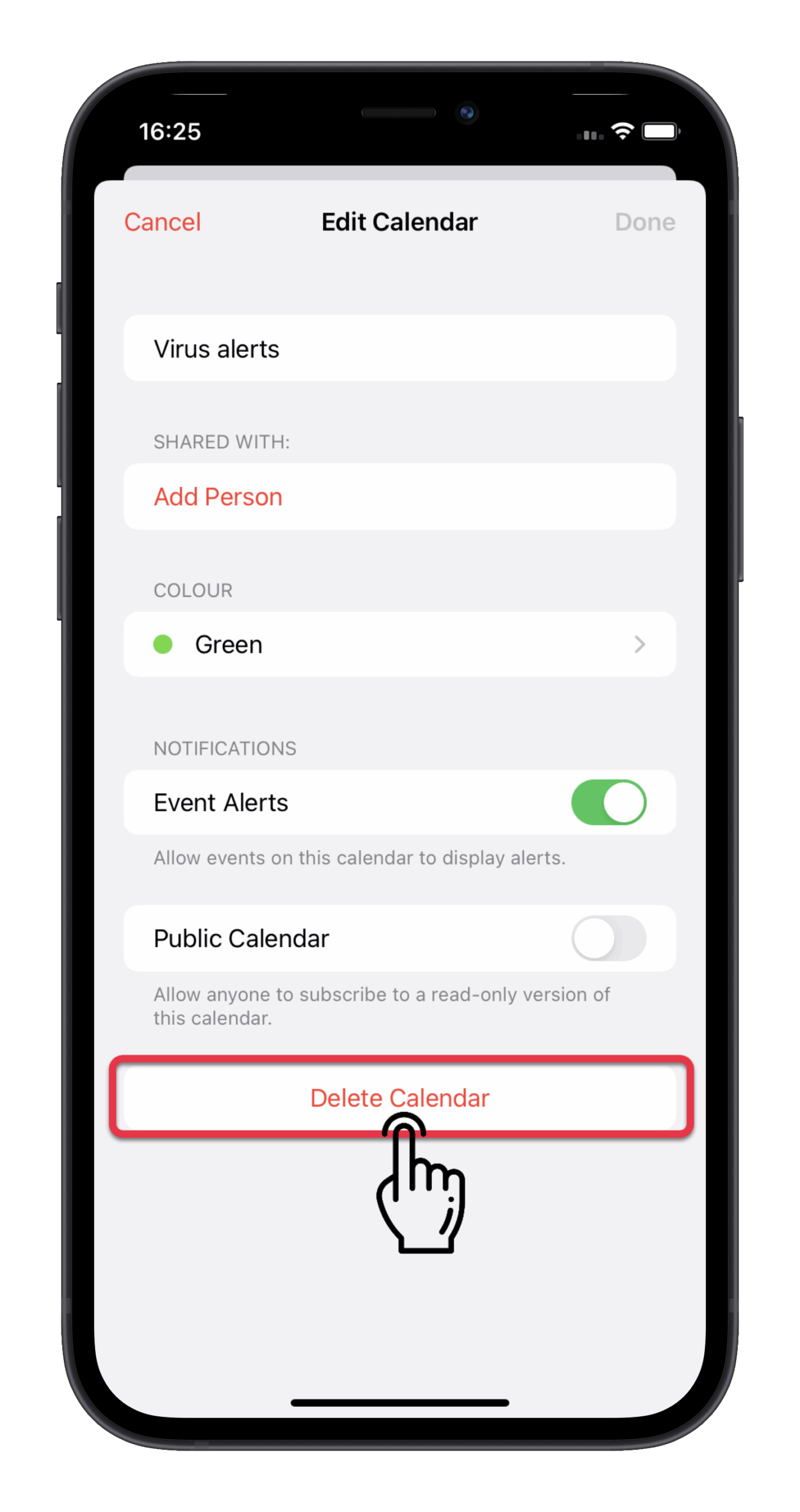 virus iphone calendrier